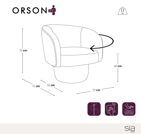 Fauteuil pivotant ORSON Velours