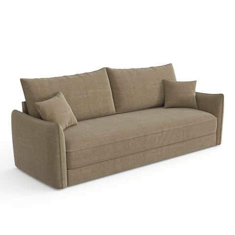 Canapé convertible 4 places PLUME tissu tramé