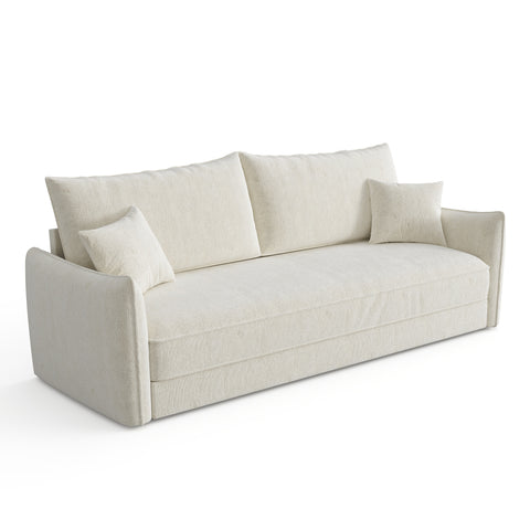 Canapé convertible 4 places PLUME velours texturé