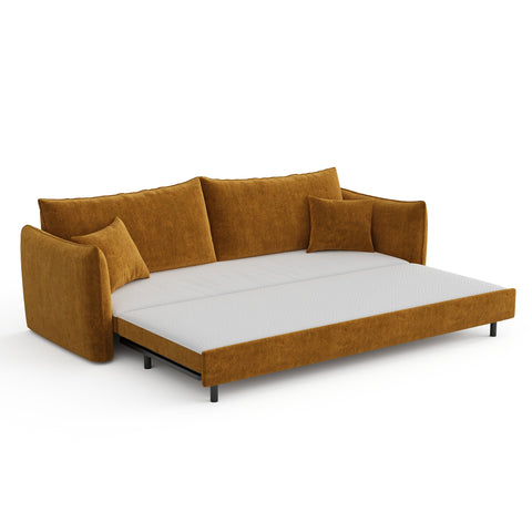 Canapé convertible 4 places PLUME velours texturé