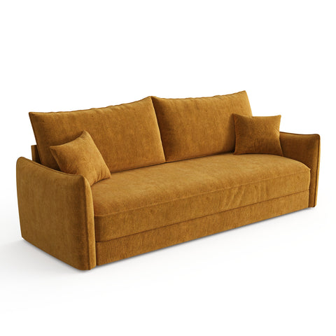 Canapé convertible 4 places PLUME velours texturé
