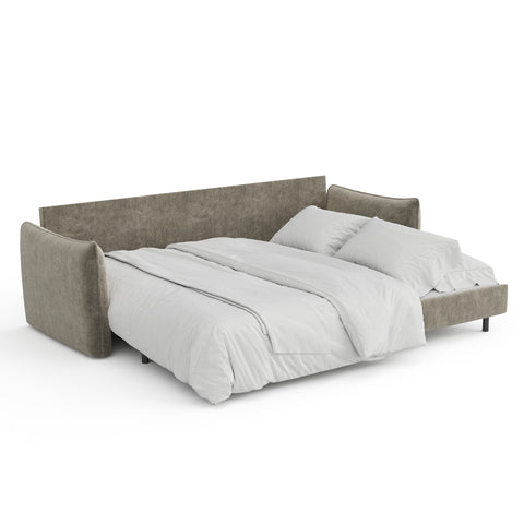 Canapé convertible 4 places PLUME velours texturé