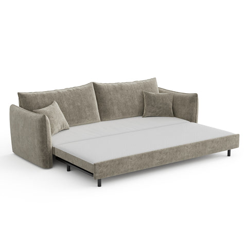 Canapé convertible 4 places PLUME velours texturé