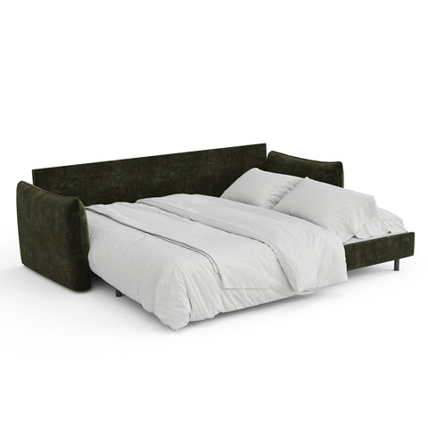 Canapé convertible 4 places PLUME velours texturé