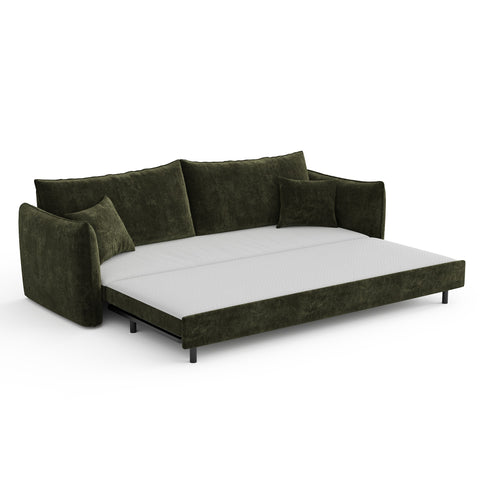Canapé convertible 4 places PLUME velours texturé