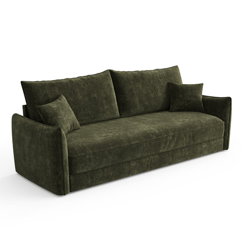 Canapé convertible 4 places PLUME velours texturé