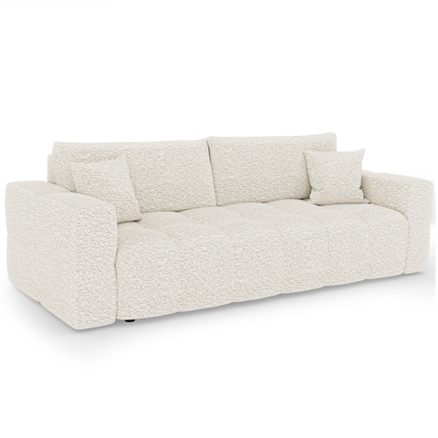 Canapé convertible express matelas 140cm RAFAEL Tissu bouclette