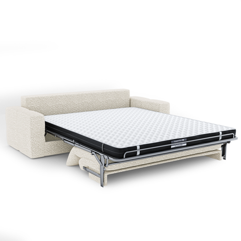 Canapé convertible express matelas 140cm RAFAEL Tissu bouclette