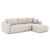 Canapé d'angle droit convertible express matelas Dunlopillo 140cm RAFAEL tissu tramé