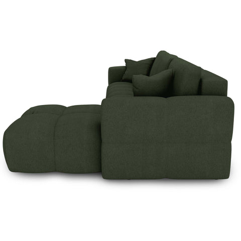 Canapé d'angle droit convertible express matelas Dunlopillo 140cm RAFAEL tissu tramé