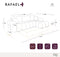 Canapé d'angle droit convertible express matelas Dunlopillo 140cm RAFAEL tissu tramé