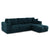 Canapé d'angle droit convertible express matelas Dunlopillo 140cm RAFAEL velours
