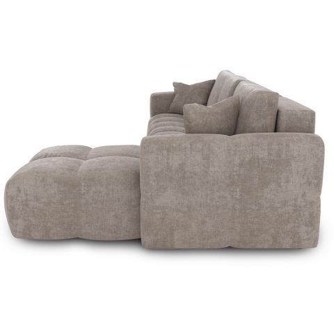 Canapé d'angle droit convertible express matelas Dunlopillo 140cm RAFAEL velours