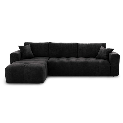 Canapé d'angle gauche convertible express matelas Dunlopillo 140cm RAFAEL velours