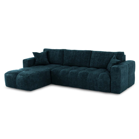 Canapé d'angle gauche convertible express matelas Dunlopillo 140cm RAFAEL velours