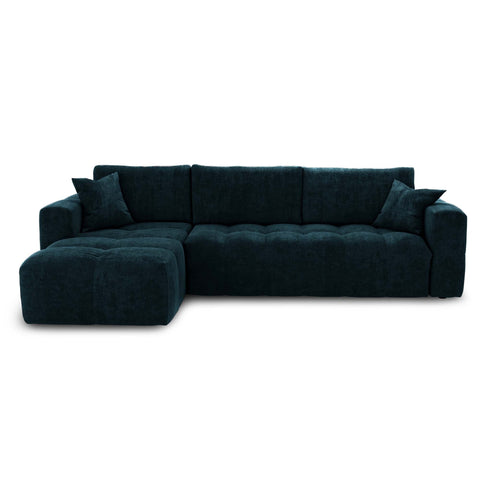Canapé d'angle gauche convertible express matelas Dunlopillo 140cm RAFAEL velours