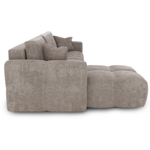 Canapé d'angle gauche convertible express matelas Dunlopillo 140cm RAFAEL velours