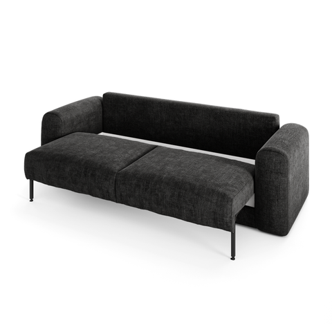 Canapé convertible 3,4 places avec coffre RIO Tissu tramé