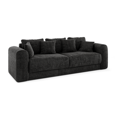Canapé convertible 3,4 places avec coffre RIO Tissu tramé