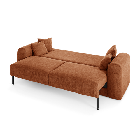 Canapé convertible 3,4 places avec coffre RIO Tissu tramé