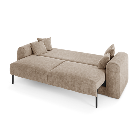 Canapé convertible 3,4 places avec coffre RIO Tissu tramé