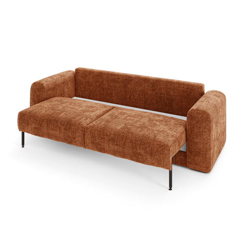 Canapé convertible 3,4 places avec coffre RIO Velours gaufré