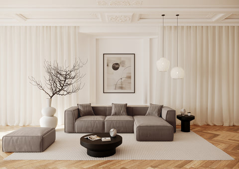 Pouf ROLF Velours côtelé