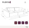 Canapé 3 places avec 2 coussins décoratifs RUBEN Velours