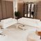 Canapé 5 places avec 2 coussins décoratifs RUBEN Velours côtelé XXL
