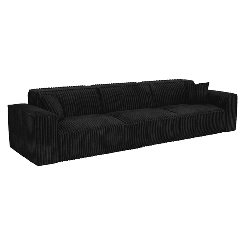 Canapé 5 places avec 2 coussins décoratifs RUBEN Velours côtelé XXL