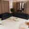 Canapé 5 places avec 2 coussins décoratifs RUBEN Velours côtelé XXL