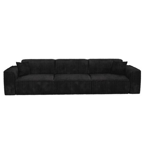Canapé 5 places avec 2 coussins décoratifs RUBEN Velours côtelé XXL