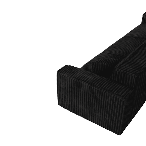 Canapé 5 places avec 2 coussins décoratifs RUBEN Velours côtelé XXL