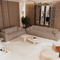 Canapé 5 places avec 2 coussins décoratifs RUBEN Velours côtelé XXL