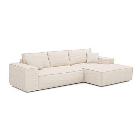 Canapé Angle Droit convertible express matelas 140cm RUBY Velours côtelé