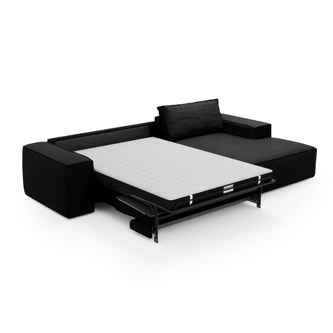 Canapé Angle Droit convertible express matelas 140cm RUBY Velours côtelé