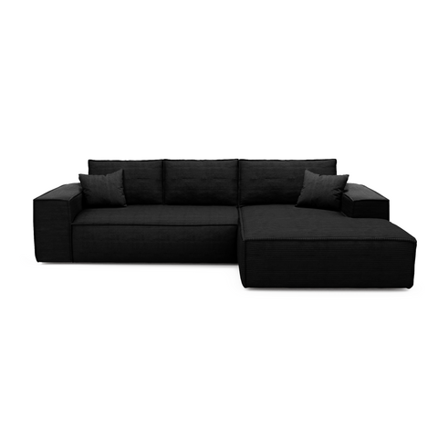 Canapé Angle Droit convertible express matelas 140cm RUBY Velours côtelé
