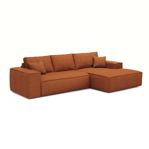 Canapé Angle Droit convertible express matelas 140cm RUBY Velours côtelé