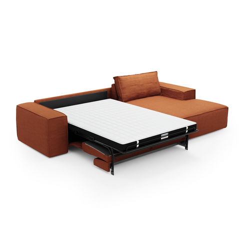 Canapé Angle Droit convertible express matelas 140cm RUBY Velours côtelé