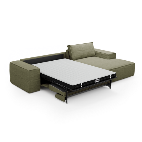 Canapé Angle Droit convertible express matelas 140cm RUBY Velours côtelé