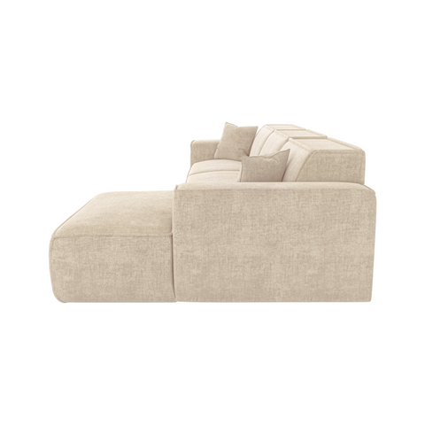 Canapé d'angle droit avec 2 coussins décoratifs RUBEN Velours