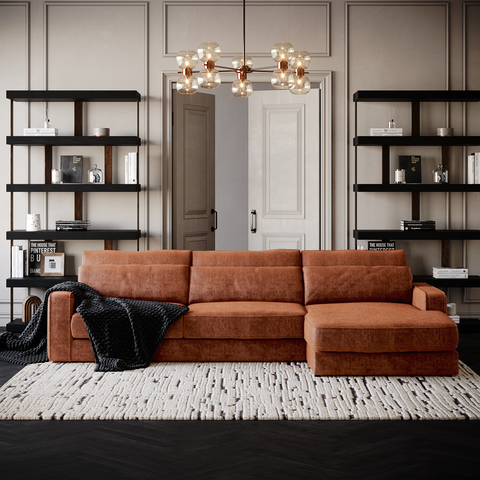 Canapé d'angle droit SOHO Velours tramé