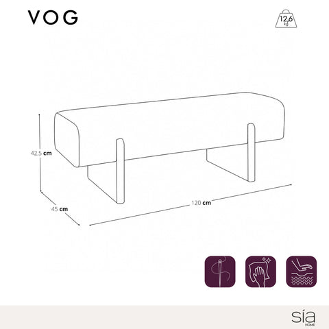 Banc VOG tissu bouclette