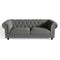 Canapé Chesterfield 3 places WALTER Tissu tramé toucher doux