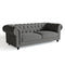 Canapé Chesterfield 3 places WALTER Tissu tramé toucher doux