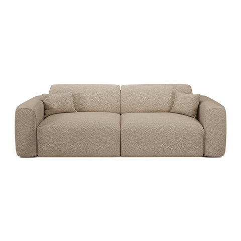 Canapé 4 places convertible YUMA tissu bouclette