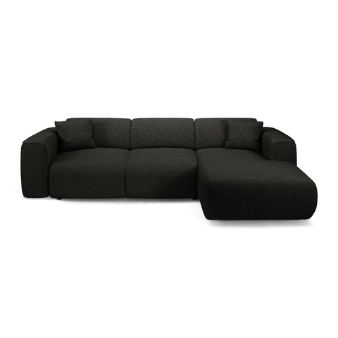 Canapé convertible grand angle droit YUMA tissu bouclette