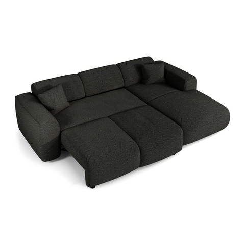 Canapé convertible grand angle droit YUMA tissu bouclette