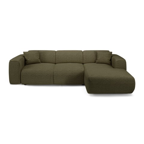 Canapé convertible grand angle droit YUMA tissu bouclette
