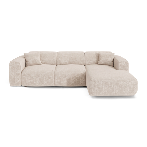 Canapé convertible grand angle droit YUMA Velours gaufré